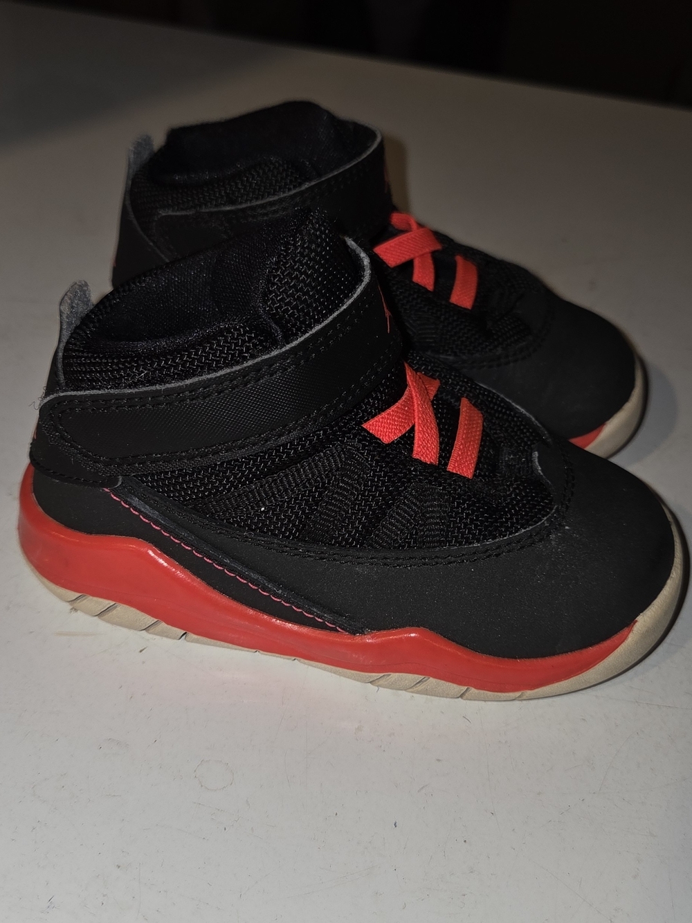 USED Nike Air Jordan Prime Flight Toddler Black/Red-Black Size 6C